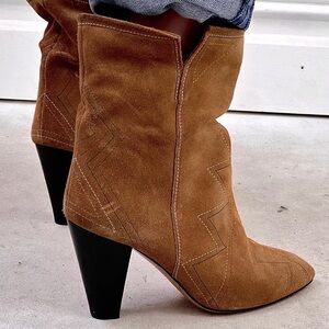 Isabel Marant Women's Brown Dyna Suede Ankle Boots Size EU 39/US 9